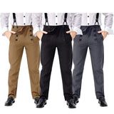 Medieval Retro 70s 80s 90s Cosplay Costume Pants Steampunk Overalls Adult Men Casual Pants Halloween Carnival Costumes