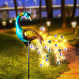 1PC Peacock Solar Garden Lights Outdoor, Animal-Shaped Decorative Lamp with Auto Sensor, Solar-Powered Art for Yard/Lawn