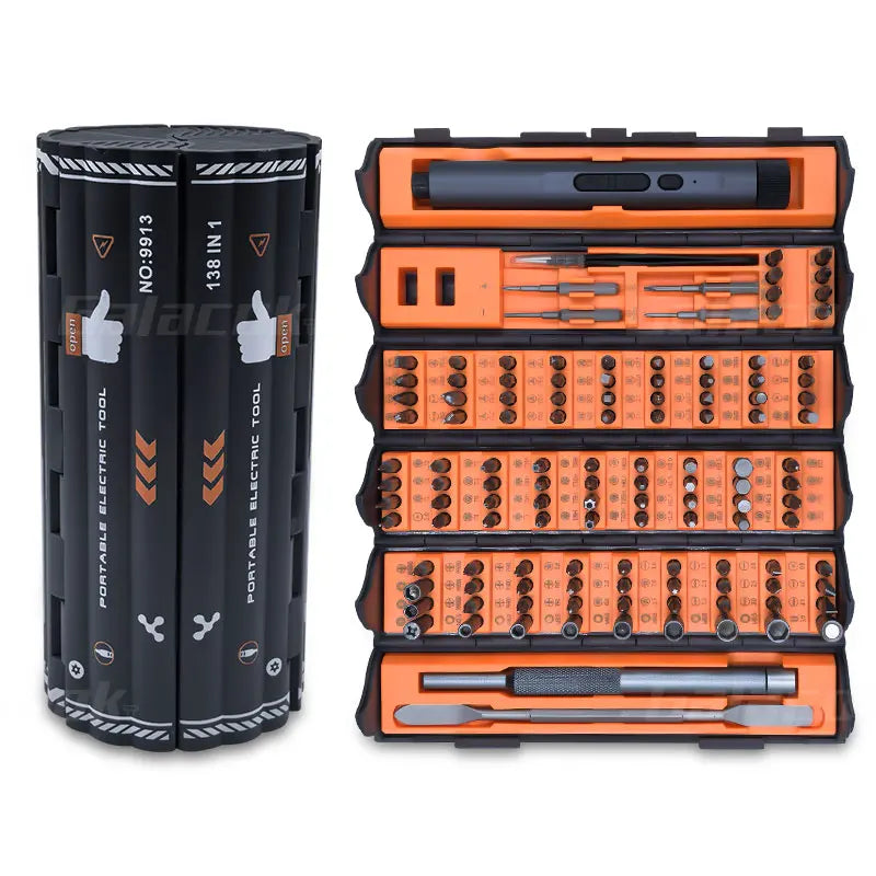 138 In 1 Mini Electric Screwdriver Set Precision Magnetic Phillips Bits Portable  Durable Alloy For PC iPhone DIY Repairs Tools
