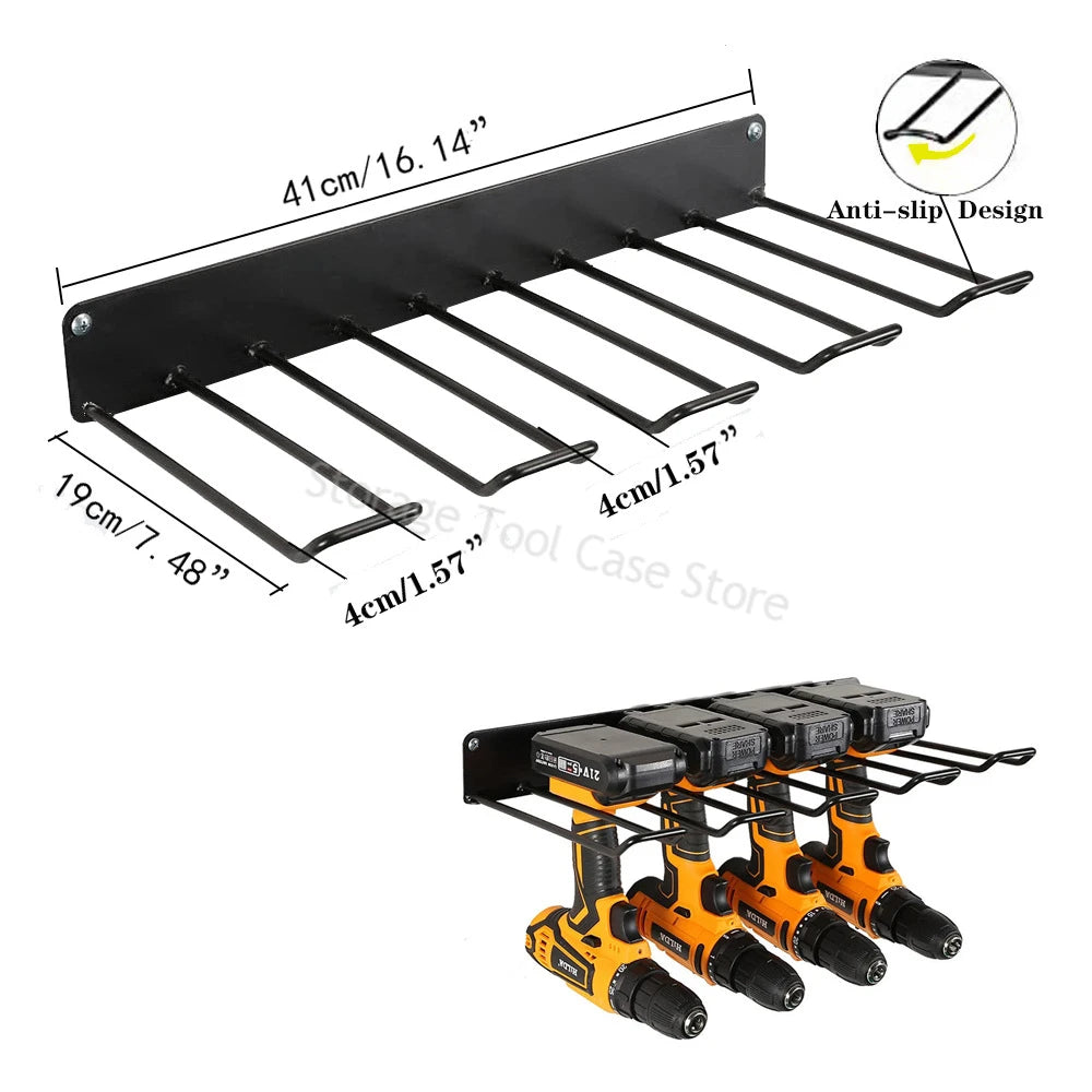 Power Tool Organizer Rack Wall Mount Tool Cabinet Electric Drill Holder Heavy Metal Tool Shelf Storage Rack for Workshop Garage