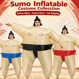 Adult Sumo Wrestler Inflatable Costume Set, Wearable Inflatable Halloween Costume for Parties and Fun Wearing