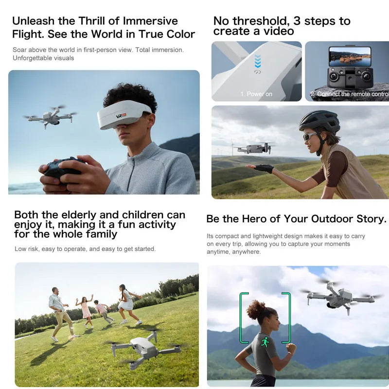Aeri100 Drone Professional HD Camera WIFI FPV UAV VR Glasses Remote Control Fold Aerial Photography Quadcopter Airplane Toys New