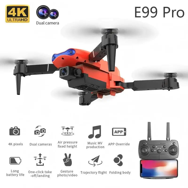 E99 K3 pro HD 4K Drone Camera Foldable Mini RC Helicopter with High Hold Mode WiFi Aerial Photography Quadcopter Toy for Ages