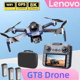 Lenovo Professional GT8 8K Drone  Dual Camera GPS FPV Brushless Motor Optical Flow Hovering Folding Quadcopter 4K RC Dron Toy