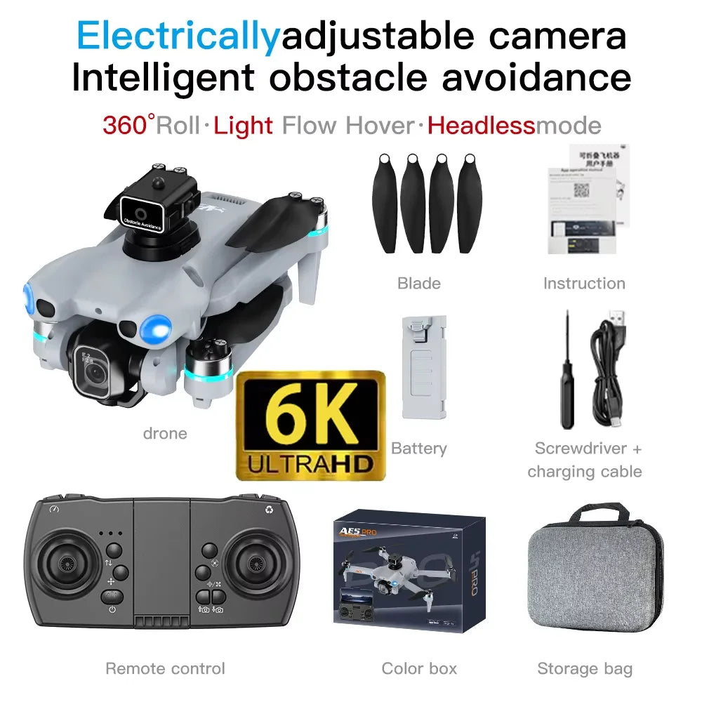 Aerial FPV New AE5 Pro GPS Drone 8K Camera Professional Brush Avoiding Obstacle with Large Screen Remote Control Folding Drone