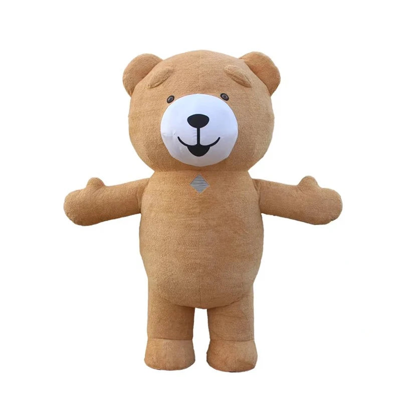 Giant Plush Polar Bear Inflatable Costume Street Funny Teddy Bear Mascot Costume Birthday Party Cosplay Suits Funny Props