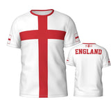 New England Flag Graphic 3D Printed T-shirt England National Emblem Trend Men's Tops  National Day Gifts Personalized Tee