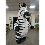 Inflatable Zebra Mascot Costume Entertainments Full Body Madagascar Wild Animals Cartoon Characters Blow Up Outfits No Battery