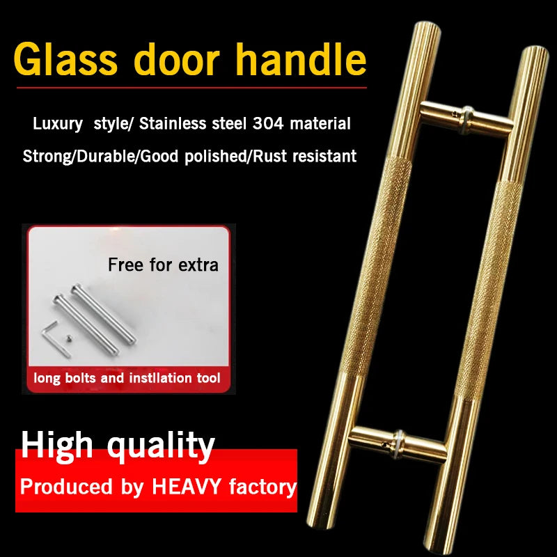 Luxury knurled door handle  stainless steel  304 wooden door glass door aluminum door pull handle door hardware