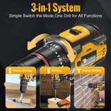 CONENTOOL 21V Brushless Wireless Electric Drill Screwdriver 27PCS Set Cordless Drill Driver 2pcs Battery 52 N.m for DIY Project