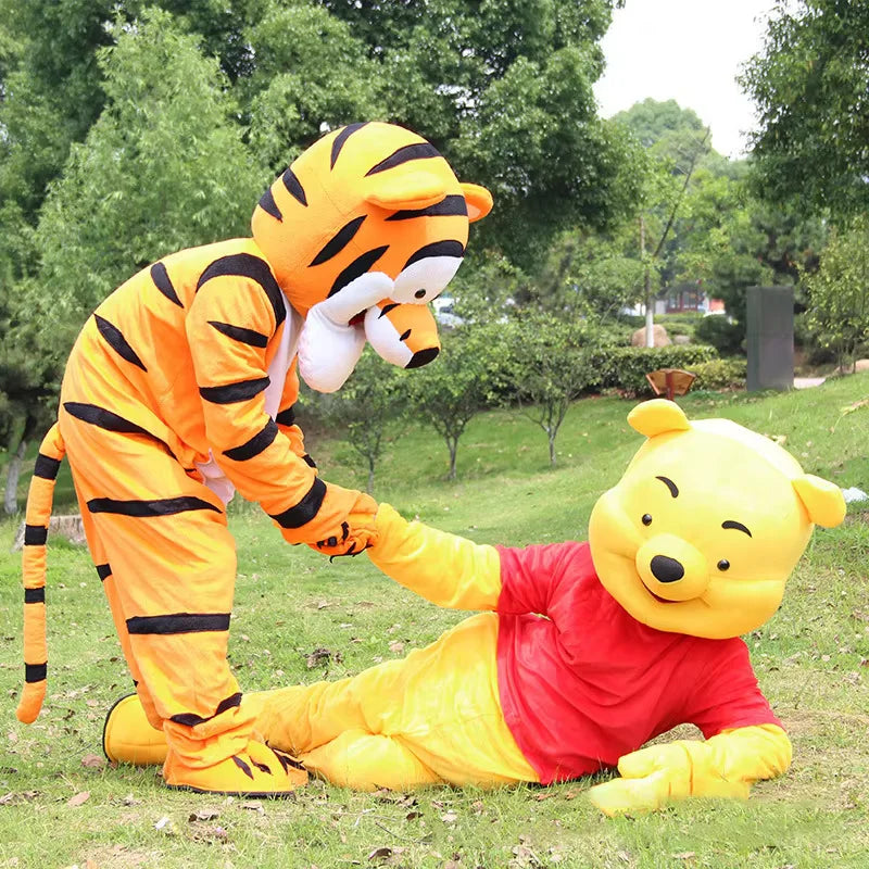 Disney Pooh Bear Mascot Costume Cartoon Character Tigger Cosplay Suit  Adult Advertising Carnival Party Halloween Fancy Dress