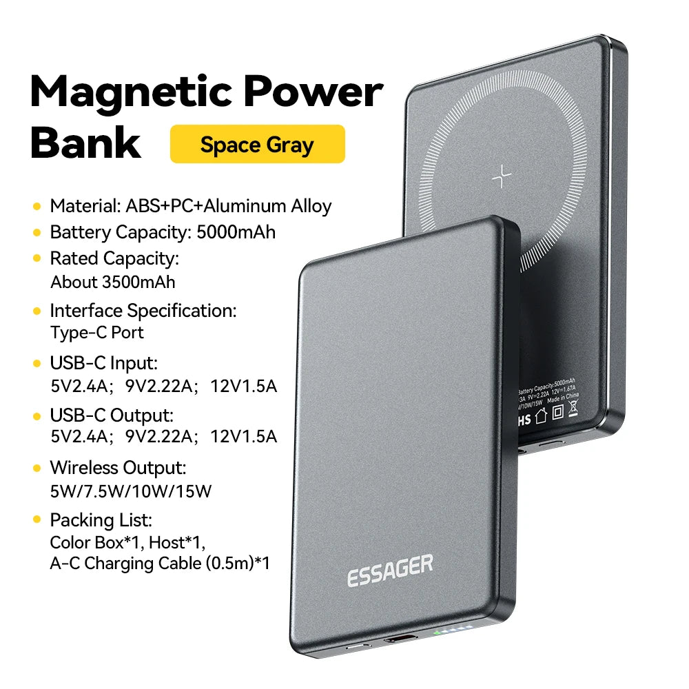 Essager 5000mAh portable power bank 20W fast charging