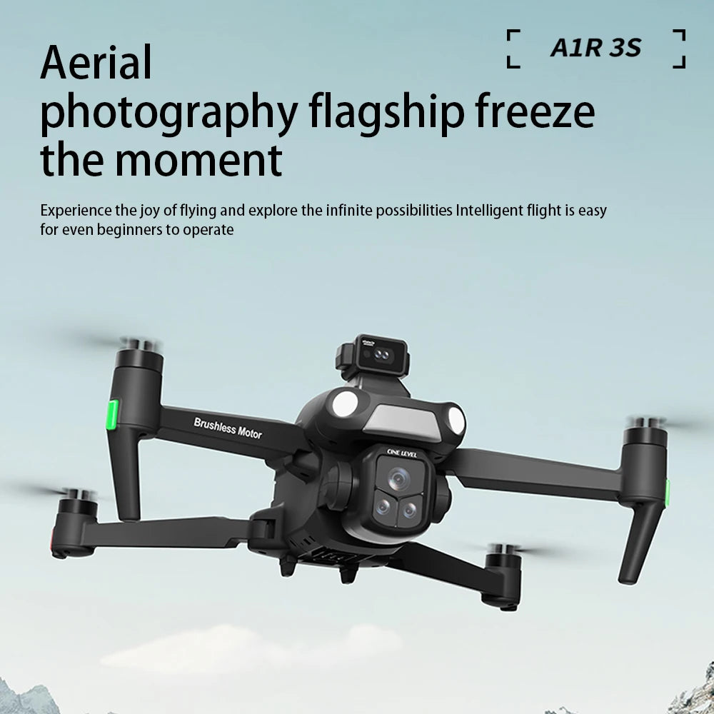 New A1R 3S GPS Drone 8K Professional Camera Aerial FPV Brush power Laser Obstacle with Large Screen Remote Control Folding RC