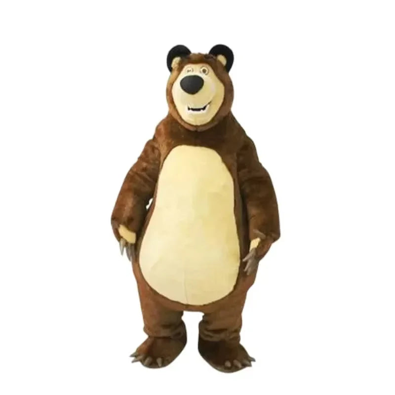 Plush Martha and Bear Mascot Costume Cute Masha Girl Doll Costume Cartoon Character Cosplay Costumes Party Performance Outfits
