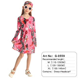 Bohemian Hippie Outfit for Kids 60s 70s Disco Floral Print Dressing Costume Halloween Costume for Role Play and Parties