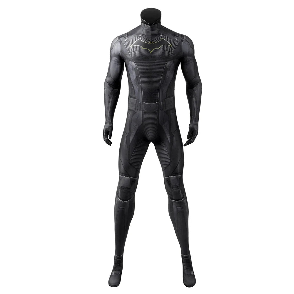 Knights Superhero Bruce Wayne Cosplay Costume Men Bat Jumpsuit Halloween Carnival Fitting Suit Bodysuit Cape Party