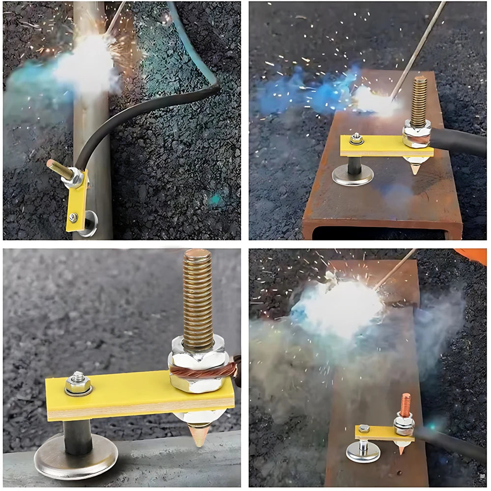 Welding Magnet Head Magnetic Welding Fix Ground Clamp Single/Double Strong Magnetic Weldings Support for Electric Welding Ground