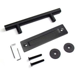 Barn Door Handle Black Circular Double Sided American Wooden Door Indoor Sliding Door Mobile Door Handle All Black Reinforced