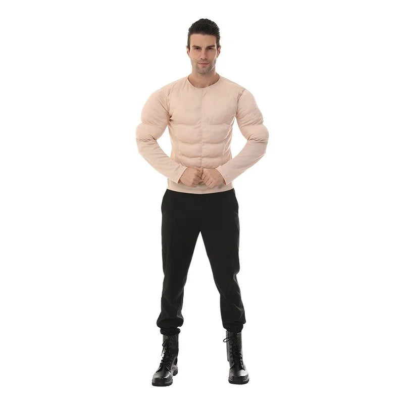 Halloween Costume Funny Muscular Man Muscle Cosplay Suit for Birthday Party Man Clothes Carnival Easter Purim Fancy Dress