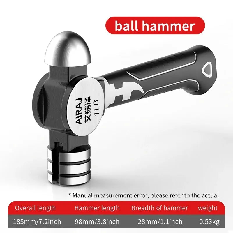 Small Hammer Mini Claw Hammer Head Fitter Hammer Octagonal Hammer Multifunctional Integrated Nail Hammer Nail Hammer Woodworking