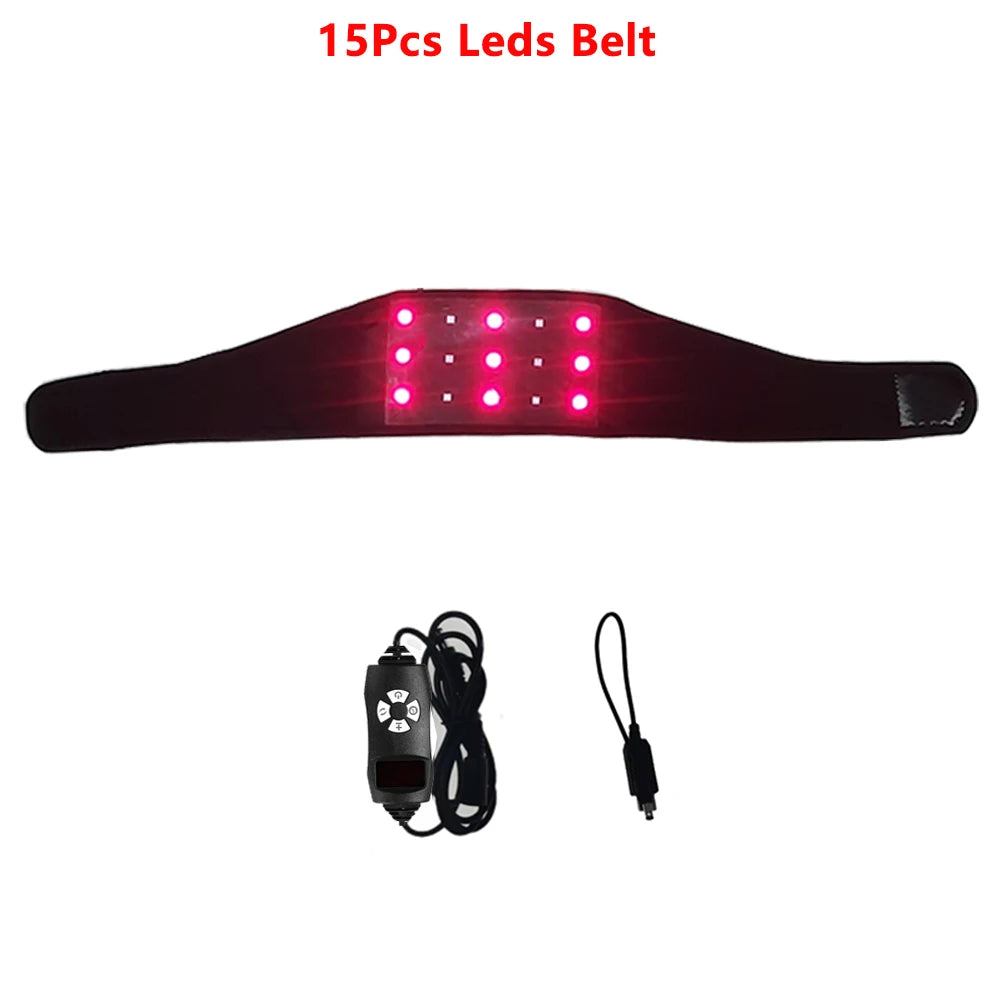 Red＆Infrared Light Therapy Belt 660nm&850nm Full Body Pain Relief Wrap Burn Fat Wrap Slimming Machine Waist,Wrist,Chin,Neck Pad