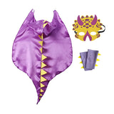 Halloween 6 Color Options Dinosaur Dragon Hooded Cape With Matching Mask Wristband For Cosplay Party Role Play Fancy Dress Cloak