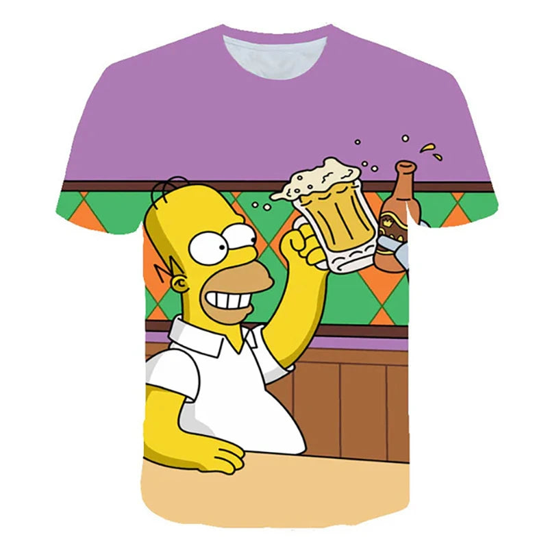 The Simpsons Homer 3d Print T-Shirt Bart Simpson House Clothing Homer Simpsons Costume Men/women Family t-Shirt