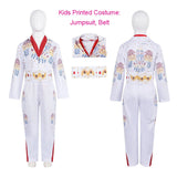 Elvises Cosplay Costume Anime Presleleying Rocker Singer Performance Jumpsuit Suit Adult Kids Party Halloween Costume For Men