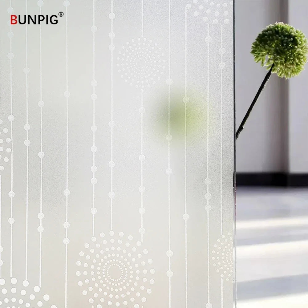Privacy Window Film Sun Protection UV Blocking Self-adhesive Film for Home Frosted Opaque Stained Glass Sticker Heat Control