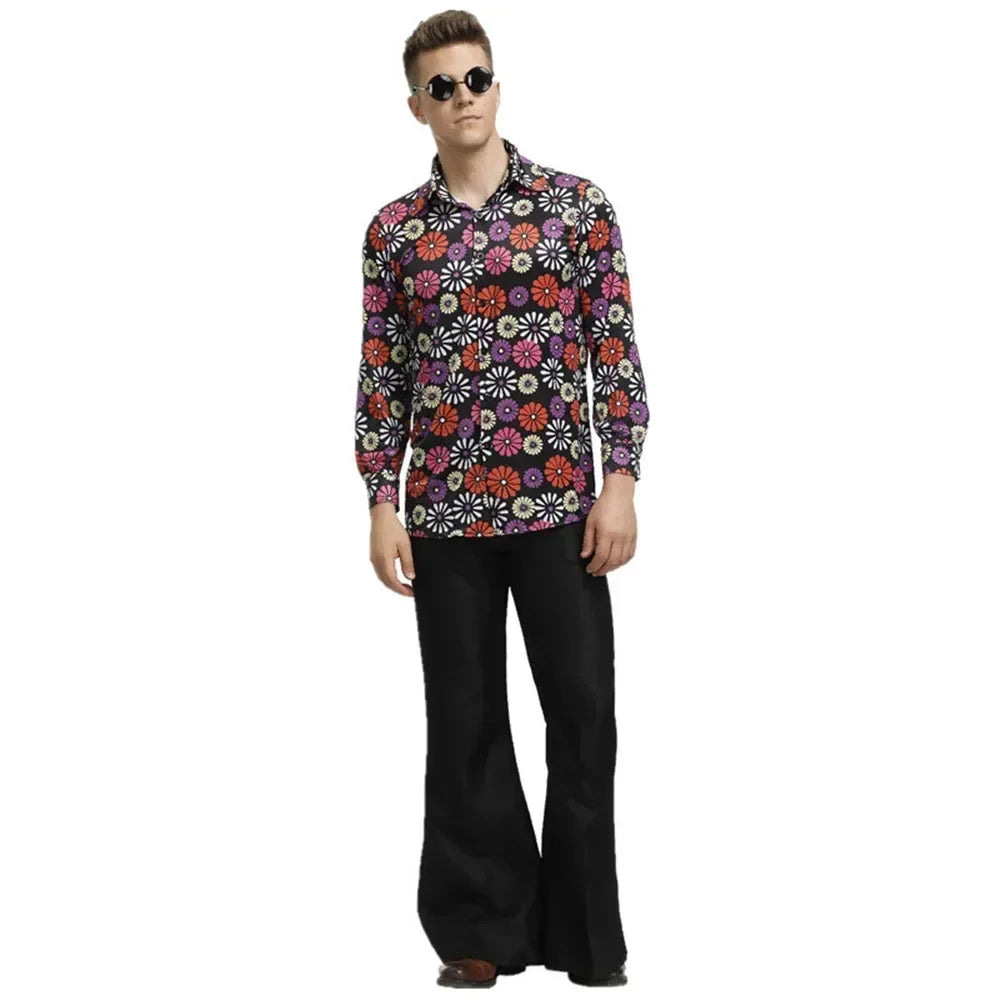 Halloween Cosplay Costumes 70s 80s Disco Couple Costume  Vintage Hippies Costume Men Women Music Festival Party Fancy Dress
