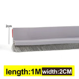 3/2/1M Door Bottom Brush Seal Strip with Brush Dust Prevent Rubber Blocker Insect Proof Household Self Adhesive Seal Strips