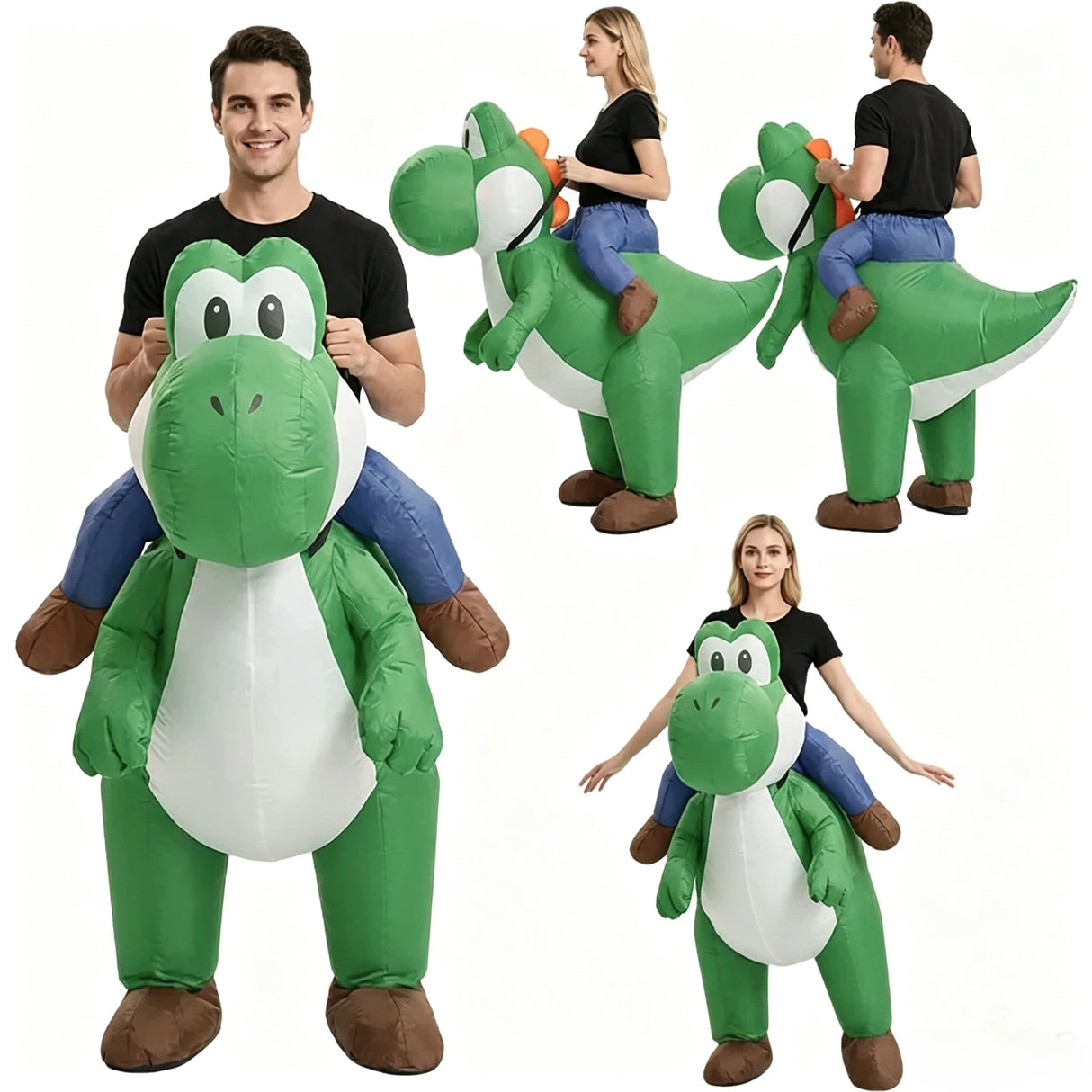 Funny Ride On Dinosaur Inflatable Costume Quick Inflation T-Rex Suit Halloween Carnival Party Fancy Dress Cosplay for Adults