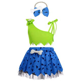 New 2026 Infant Toddle Pebble Bone Fancy Dress Up Halloween Caveman Cavegirl Flint stone Costume For Girl COS
