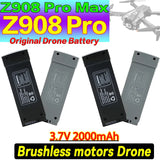 3.7V 2000mAh Z908 ProMAX Drone Battery For Z908 PRO RC Plane 3.7V 2000MAh Z908MAX Drone Grey/Black Battery Accessories Parts