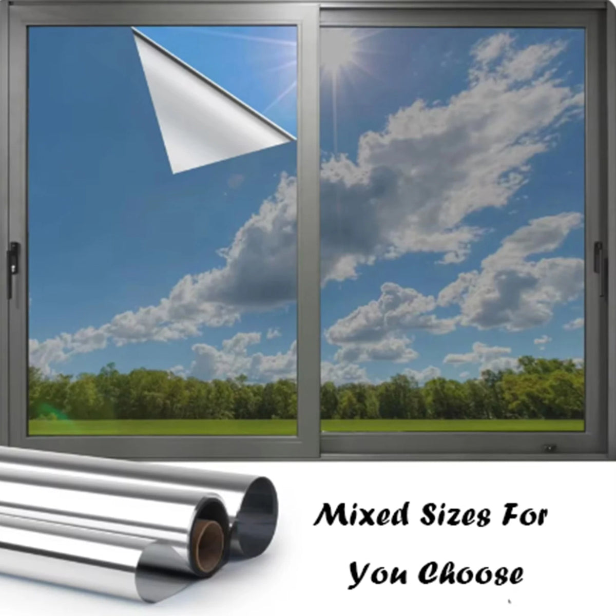 Window Privacy Film One Way Daytime Privacy Self-adhesive Vinyl Sun Bl ...