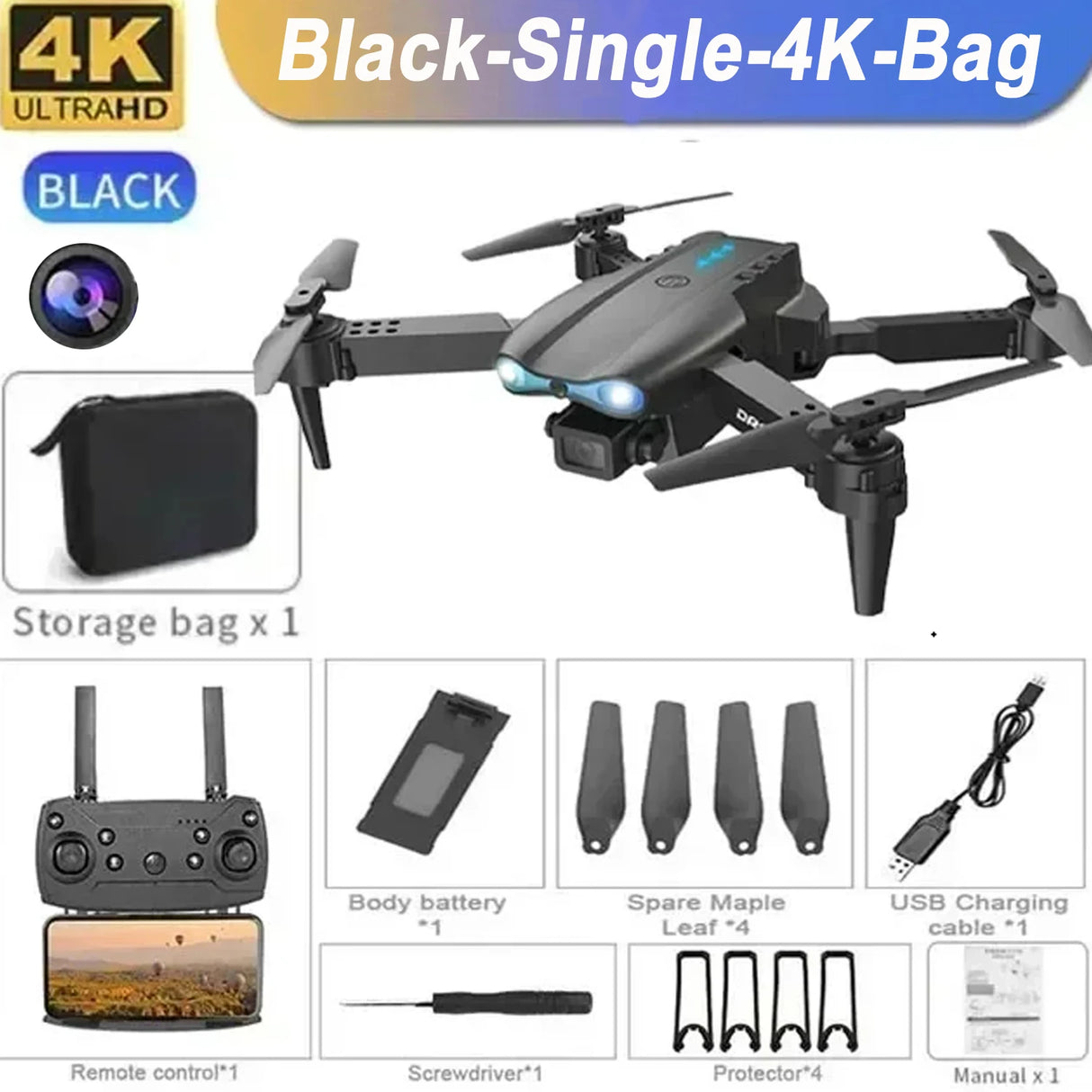 E99 PRO Drone with Flash Professional HD Dual Camera WIFI Obstacle Avoidance RC Helicopters Aerial Photography Quadcopter