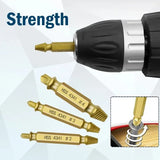 Damaged Screw Extractor Broken Bolt Stripped Set Double Head Tool Easy Out Removal Disassemble Stud Slip Teeth Demolish Remover