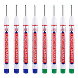 Long Nib Head Waterproof Decoration Markers (Multi-purpose, 8Pcs/Set, 20mm depth, Red, Blue, Black, Green, White)