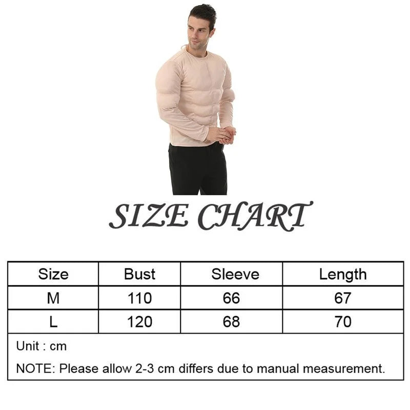 Halloween Costume Funny Muscular Man Muscle Cosplay Suit for Birthday Party Man Clothes Carnival Easter Purim Fancy Dress