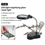 3.5X 12X Welding Auxiliary Clip Magnifier Electric Soldering Iron Circuit Board Welding Iron Magnifying Glass Bracket Tools