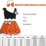 New 2026 Infant Toddle Pebble Bone Fancy Dress Up Halloween Caveman Cavegirl Flint stone Costume For Girl COS