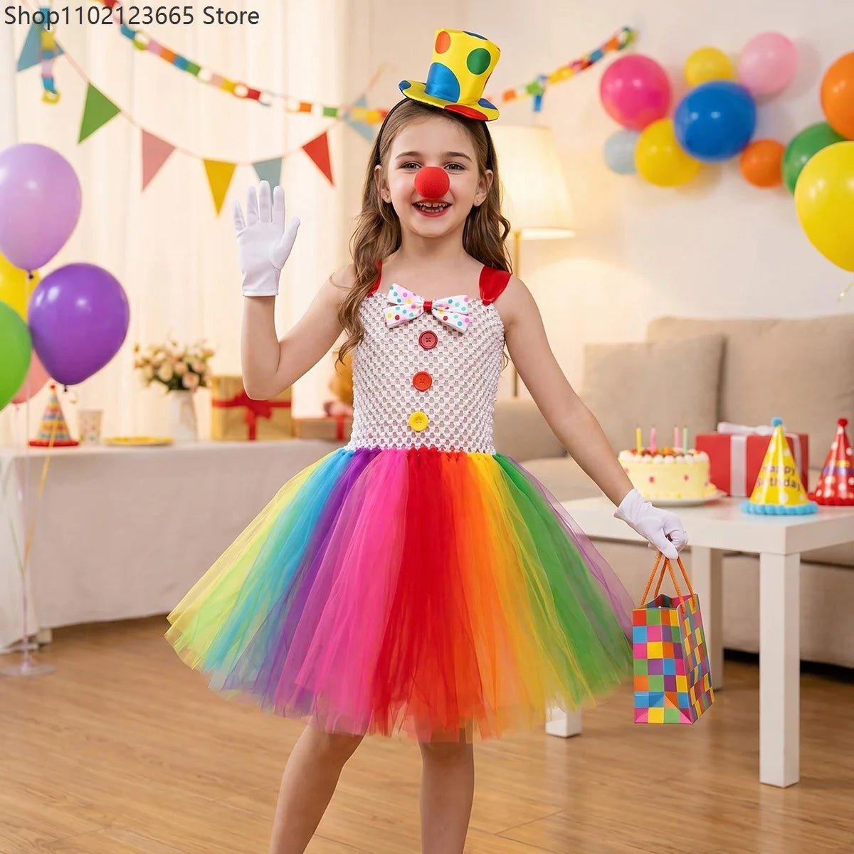 Funny Circus Clown Costume for Chicas Carnival Party Dresses Naughty Joker Cosplay Halloween Costume Enfant Fancy Tutu Dress Up