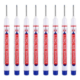 Long Nib Head Waterproof Decoration Markers (Multi-purpose, 8Pcs/Set, 20mm depth, Red, Blue, Black, Green, White)