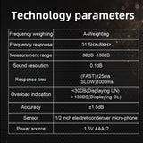 MASTFUYI Noise Meter Sound Level Meter A Weighted 30dB to 130dB Fast Response Audio Noise Meter Maximum display Decibel counter