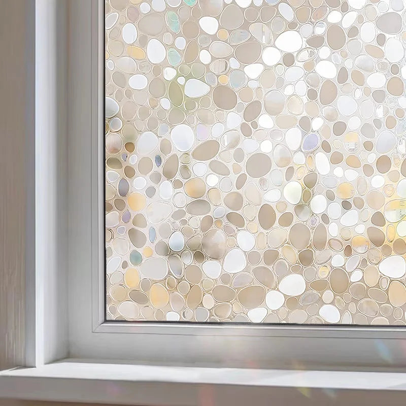 Window Privacy Film Static Clings Vinyl 3D Decals Stickers Rainbow Film for Glass Door Heat Control Anti UV