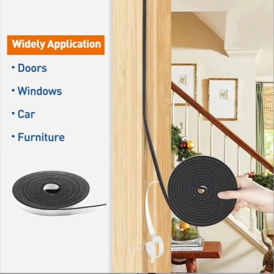 4M Foam Self-adhesive Door Window Sealing Strip Wearable Sliding Dustproof Sponge Strip Soundproof Home Insulation sealing tape