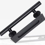 Barn Door Handle Black Circular Double Sided American Wooden Door Indoor Sliding Door Mobile Door Handle All Black Reinforced