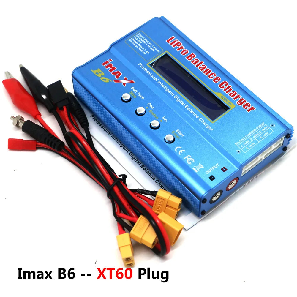 Digital Imax B6 80W Balance Charger T/Tamiya/XT60 Plug With 12V/5A DC Converter Adapter For RC Lipo NiMH NiCd Li-ion Battery