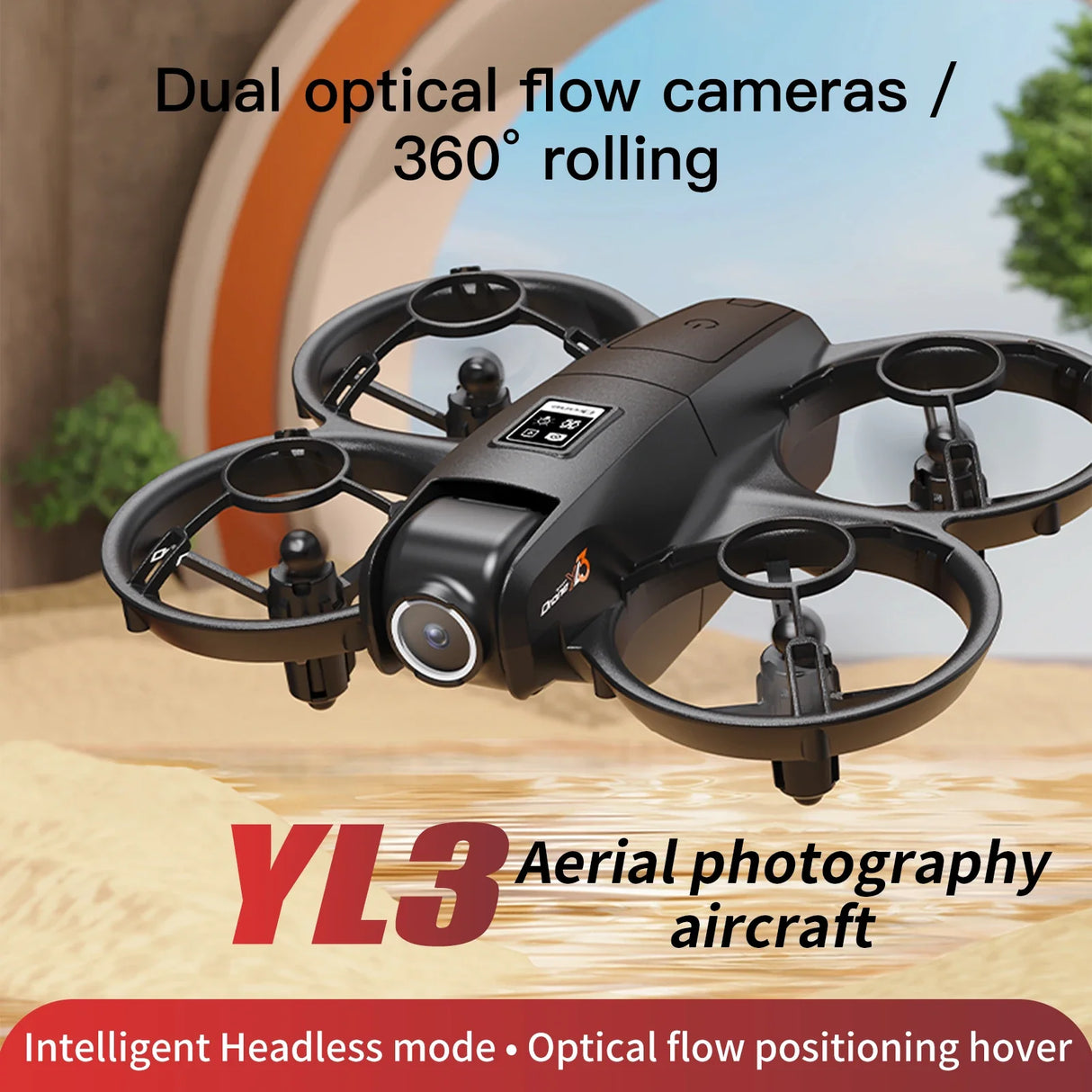 YL3 Drone Screen Control Aerial Drone High Definition Dual Camera Remote Control Aircraft Aviation Folding Quadcopter Kid Gift