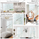 3D Frosted Decorative Window Film Privacy Static Cling Adhesive Stained Glass Film Matte Decals UV Protection Window Stickers